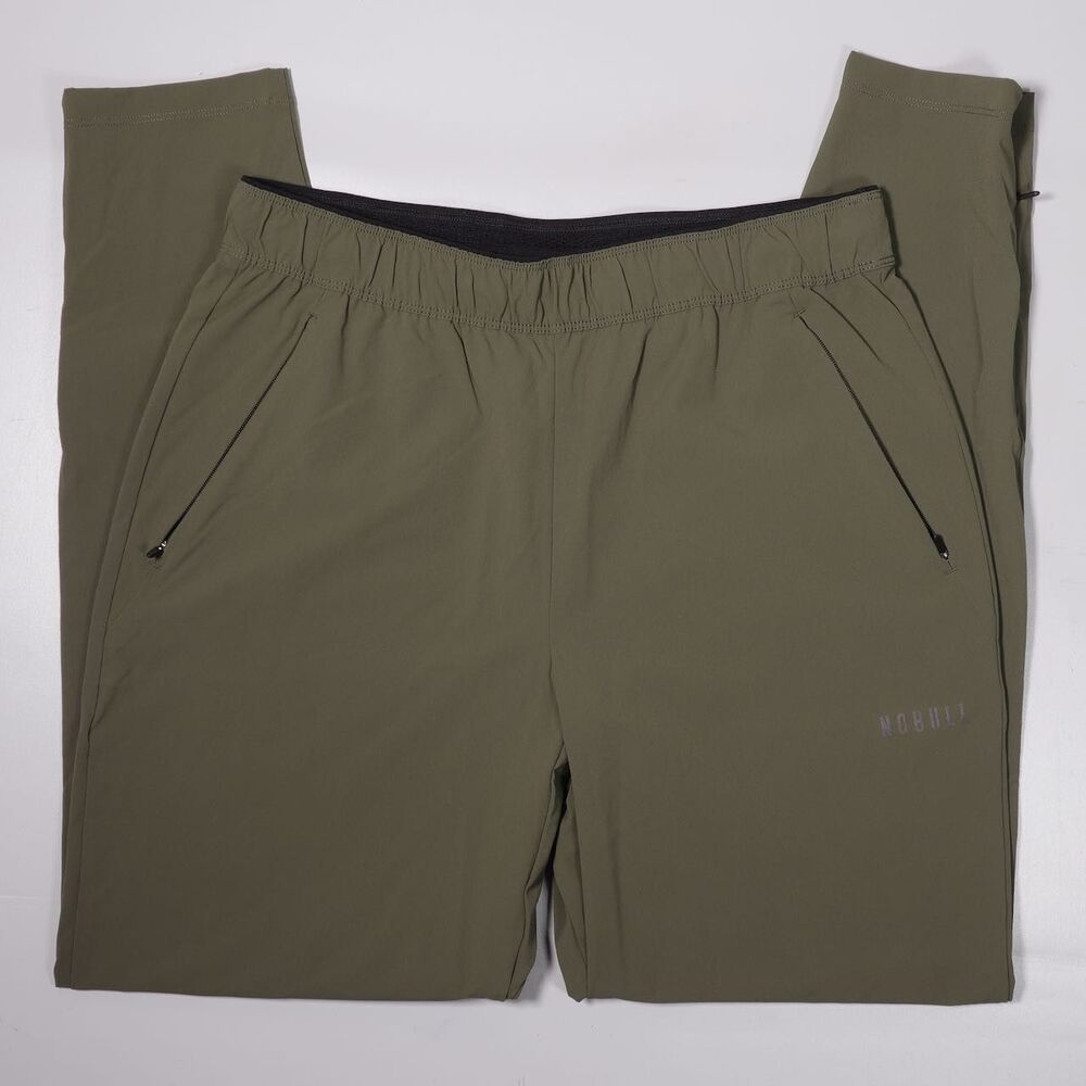 NOBULL Jogger Pants Green Nylon Stretch Lightweight Mens Small x 28"